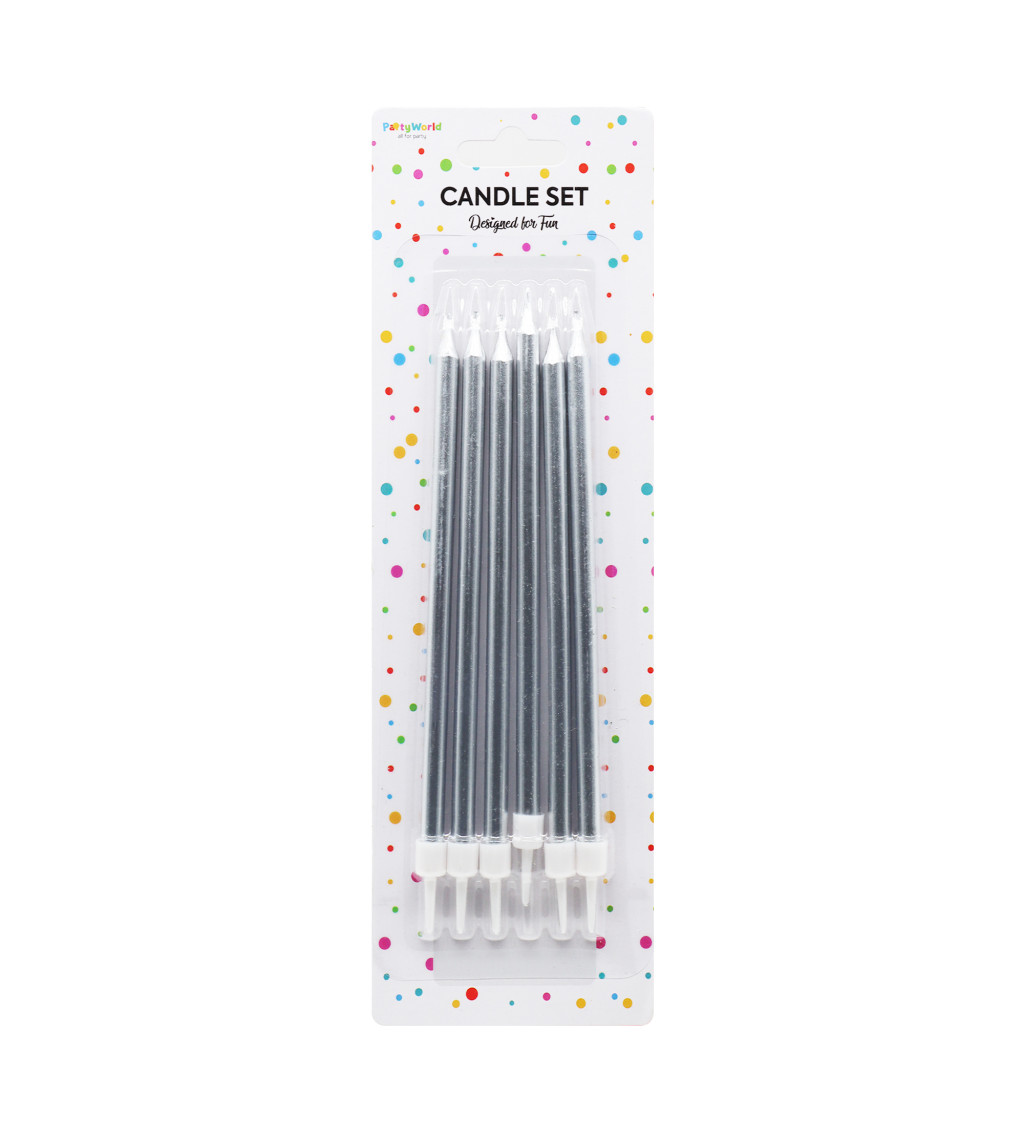 Stříbrné narozeninové svíčky