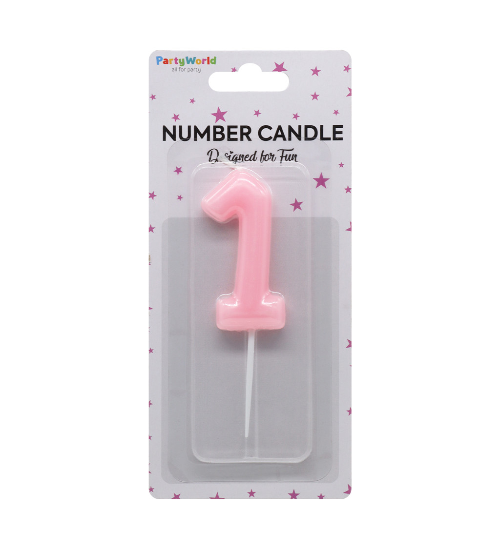 Narozeninová svíčka číslo 1 – růžová