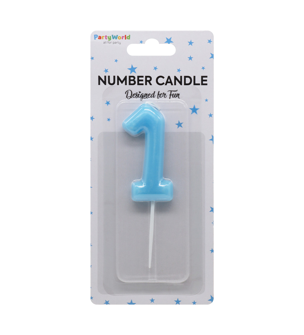 Narozeninová svíčka číslo 1 – modrá