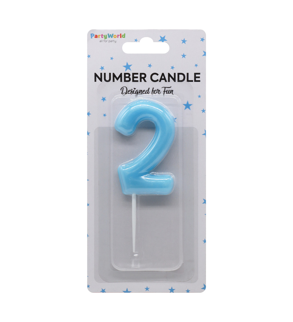 Narozeninová svíčka číslo 2 – modrá
