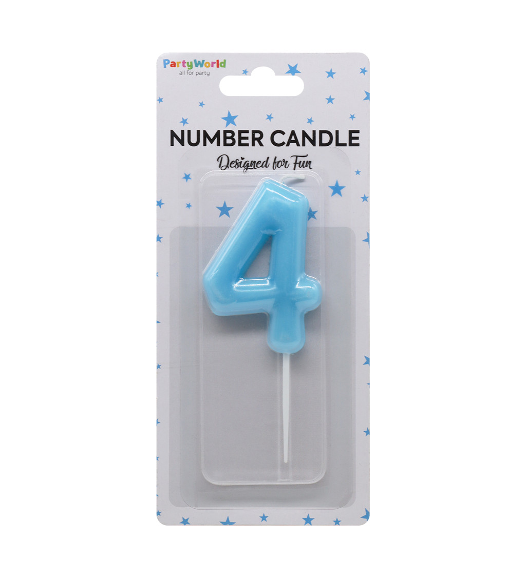 Narozeninová svíčka číslo 4 – modrá