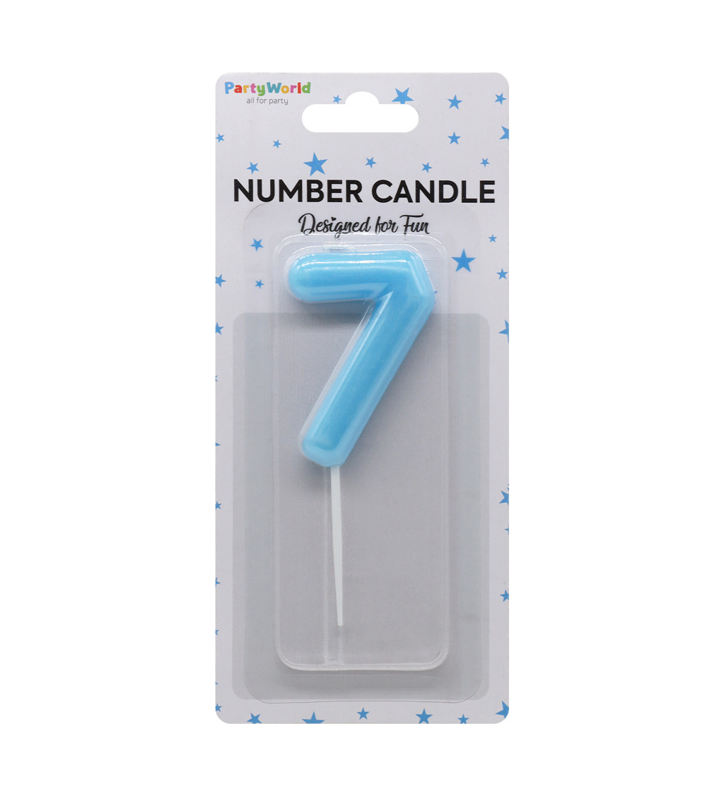 Narozeninová svíčka číslo 7 – modrá