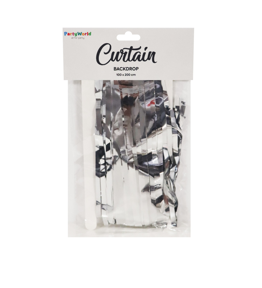 Párty fóliový závěs stříbrný