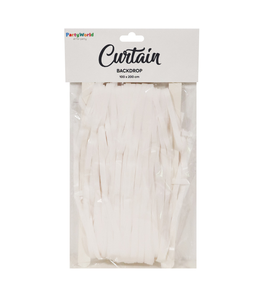 Párty fóliový závěs bílý