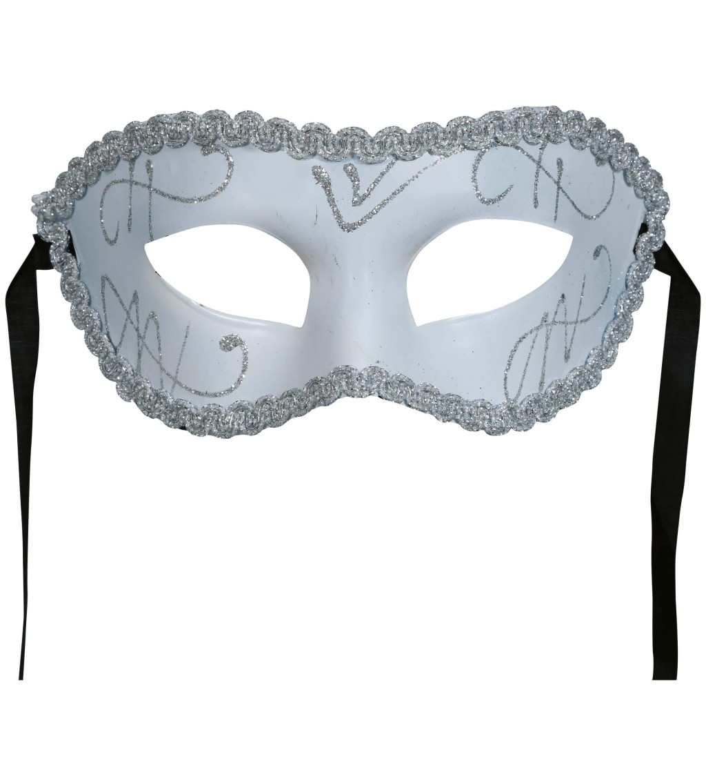 Bílá elegantní škraboška