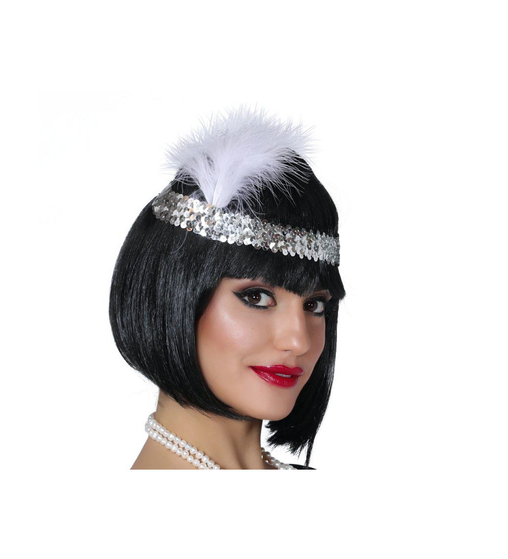 Stříbrná čelenka ve stylu charleston