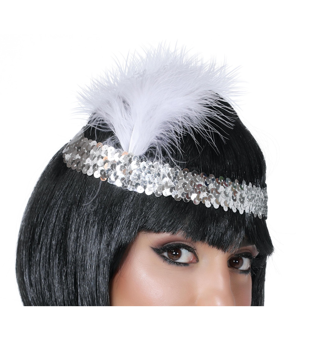 Stříbrná čelenka ve stylu charleston