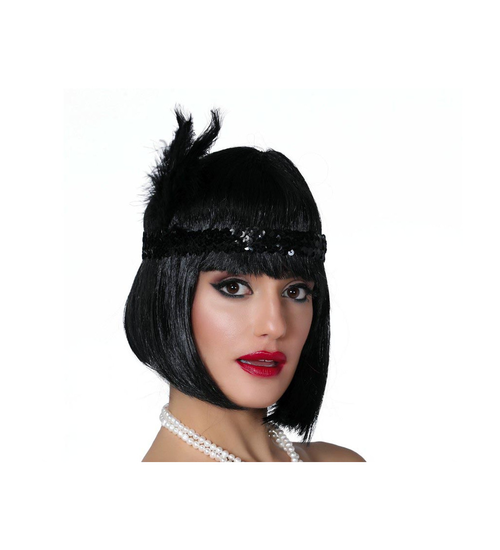 Černá čelenka ve stylu charleston