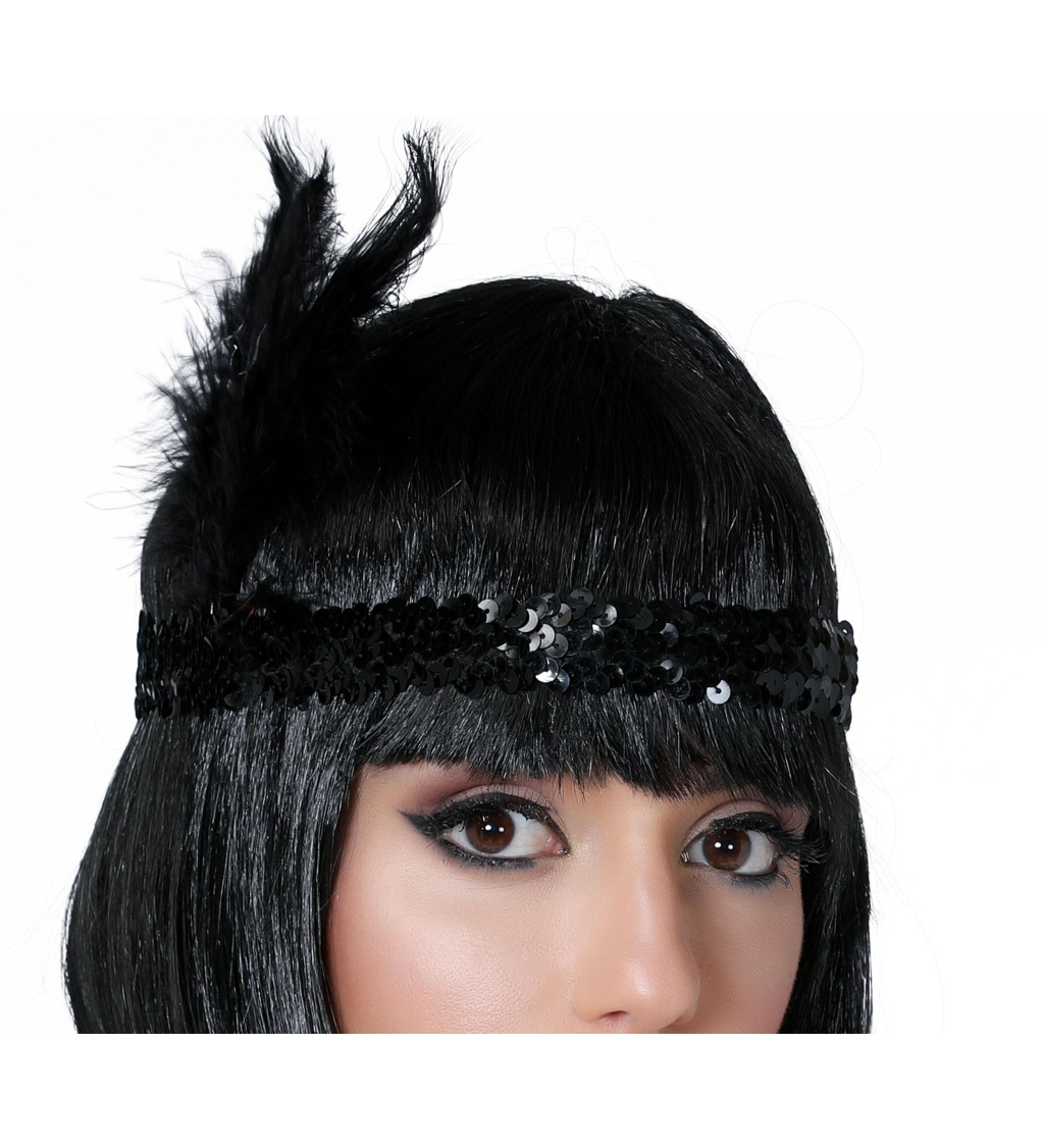 Černá čelenka ve stylu charleston