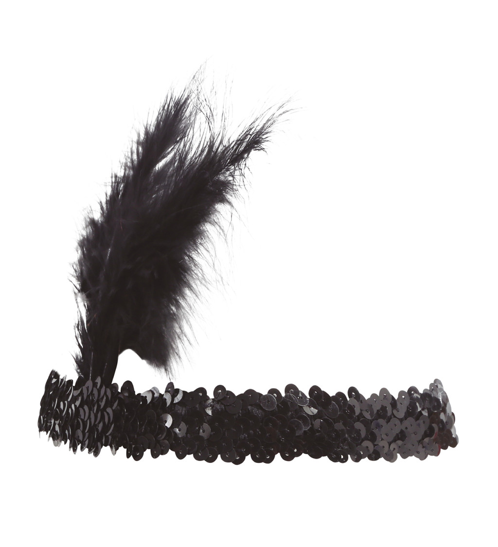 Černá čelenka ve stylu charleston
