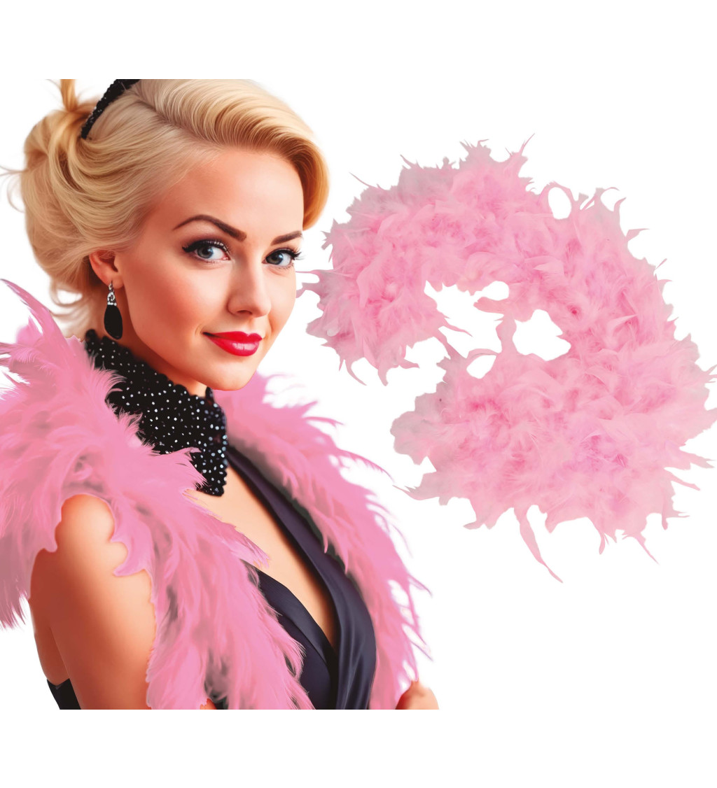 Elegantní růžové boa