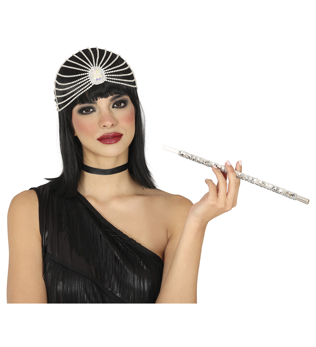 Elegantní stříbrný držák na cigarety ve stylu 20. let