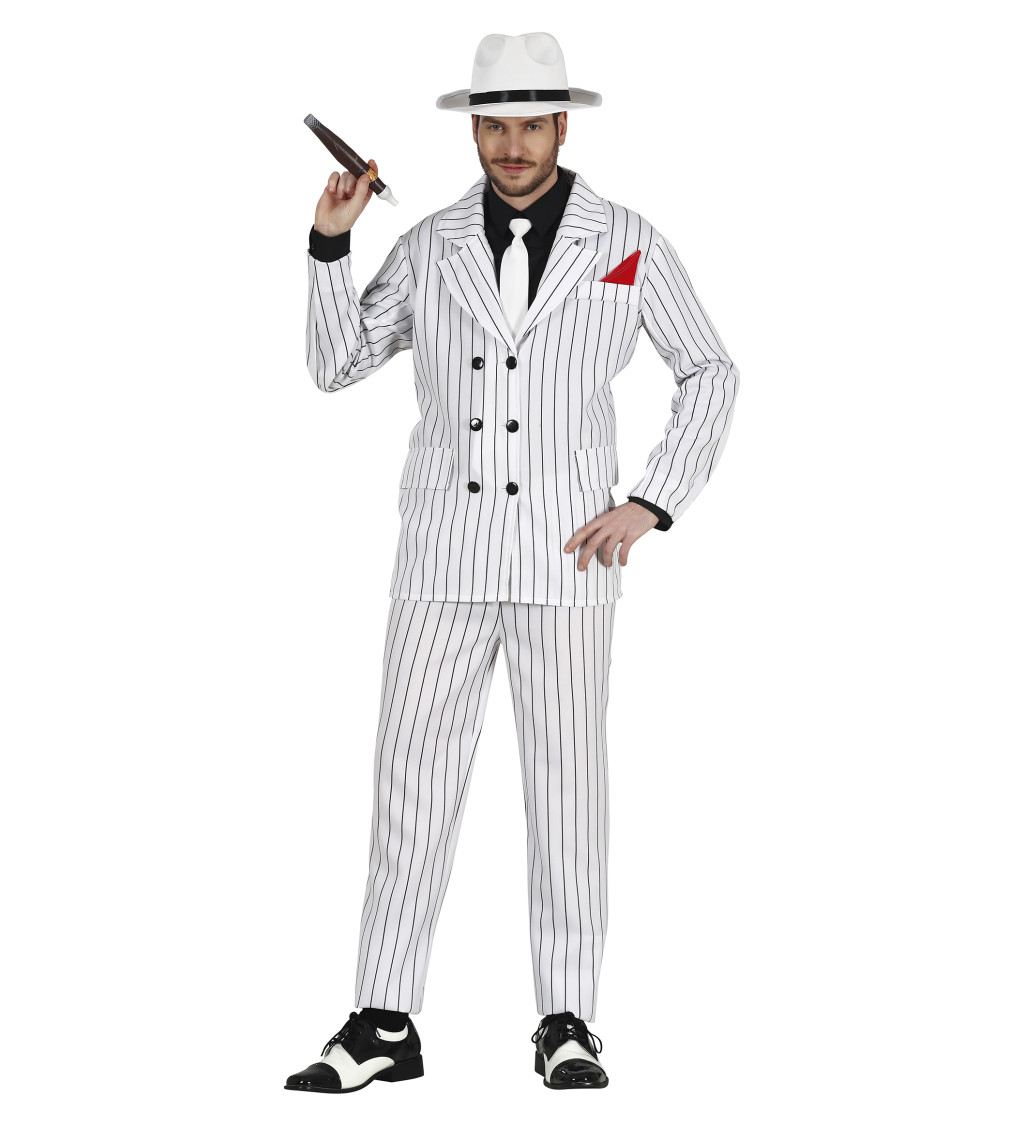 Kostým pro pány – gangster bílý