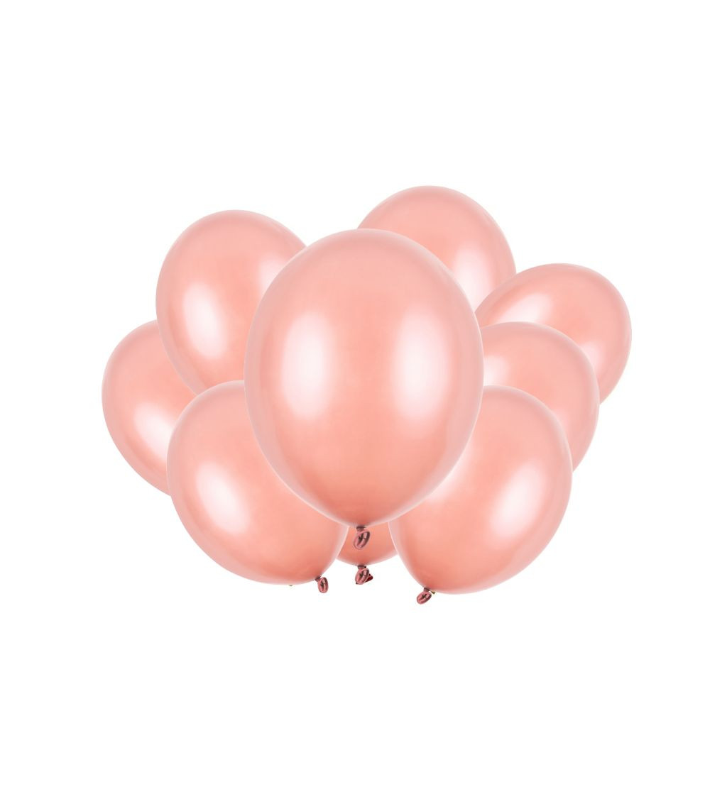 Latexové balónky Strong metalické Rose Gold 30 cm – 10 ks
