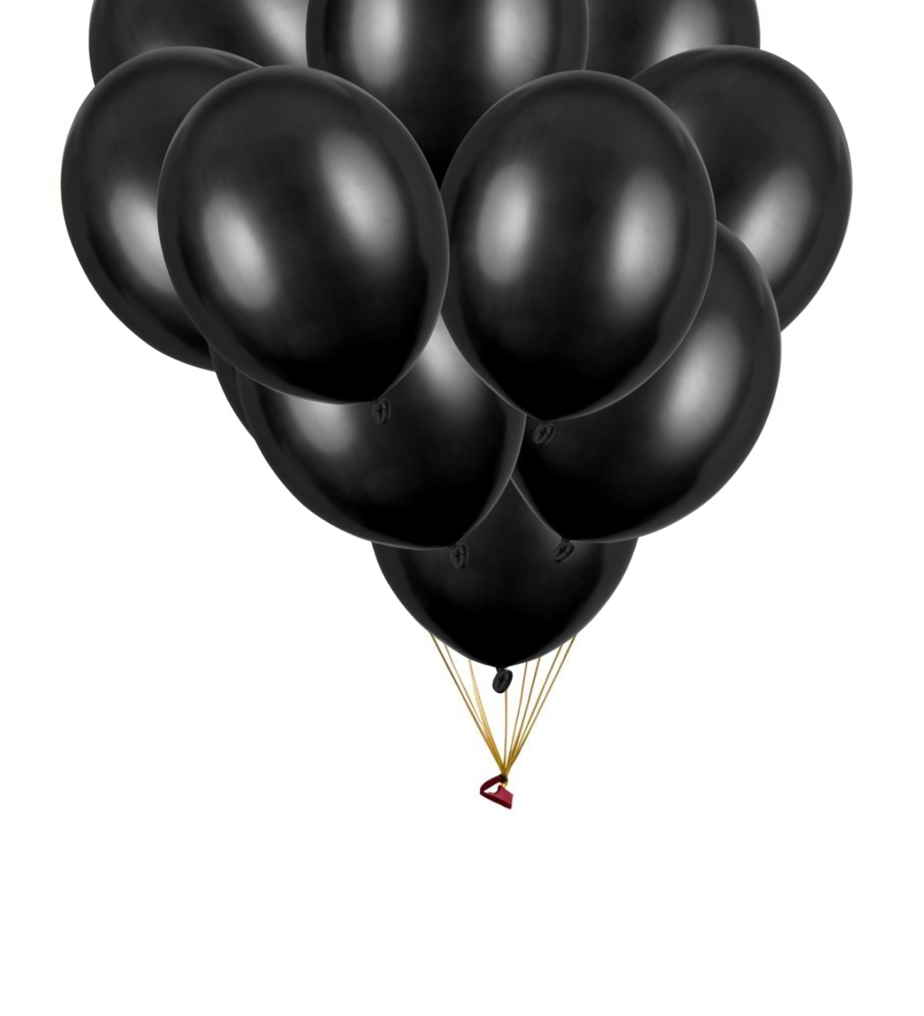Latexové balónky Strong metalické černé 30 cm – 50 ks