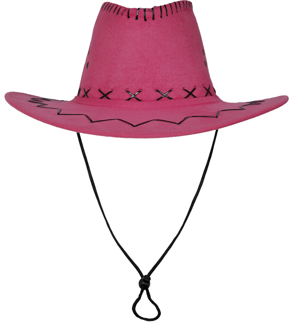 Fuchsiový westernový klobouk
