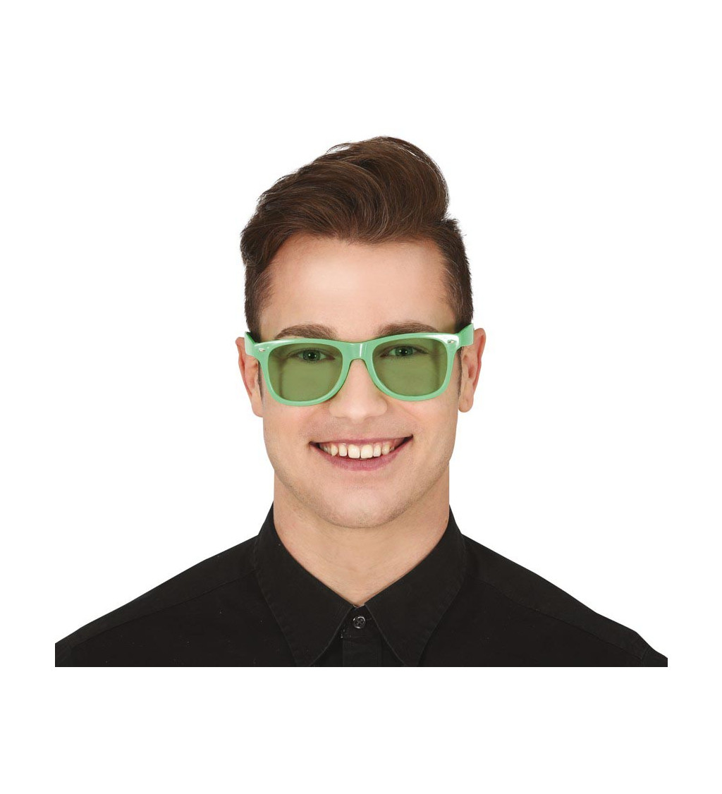 Zelené brýle zelená skla