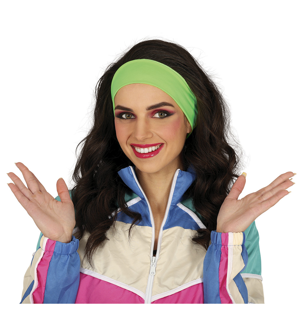 Neonově zelená retro čelenka