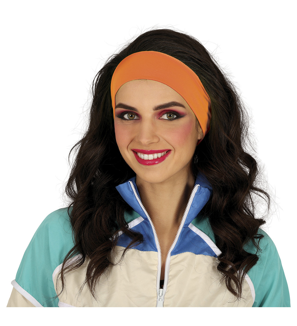 Neonově oranžová retro čelenka
