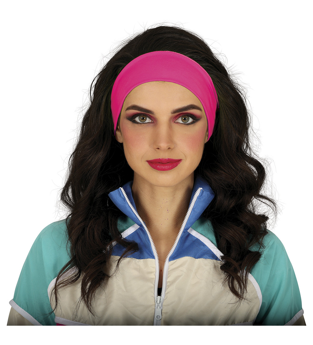 Neonově růžová retro čelenka