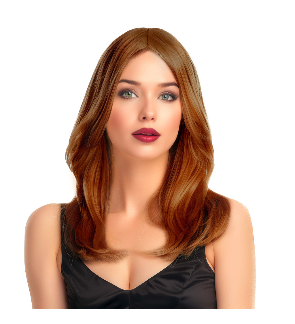 Dámská paruka Vlnitá světle hnědá