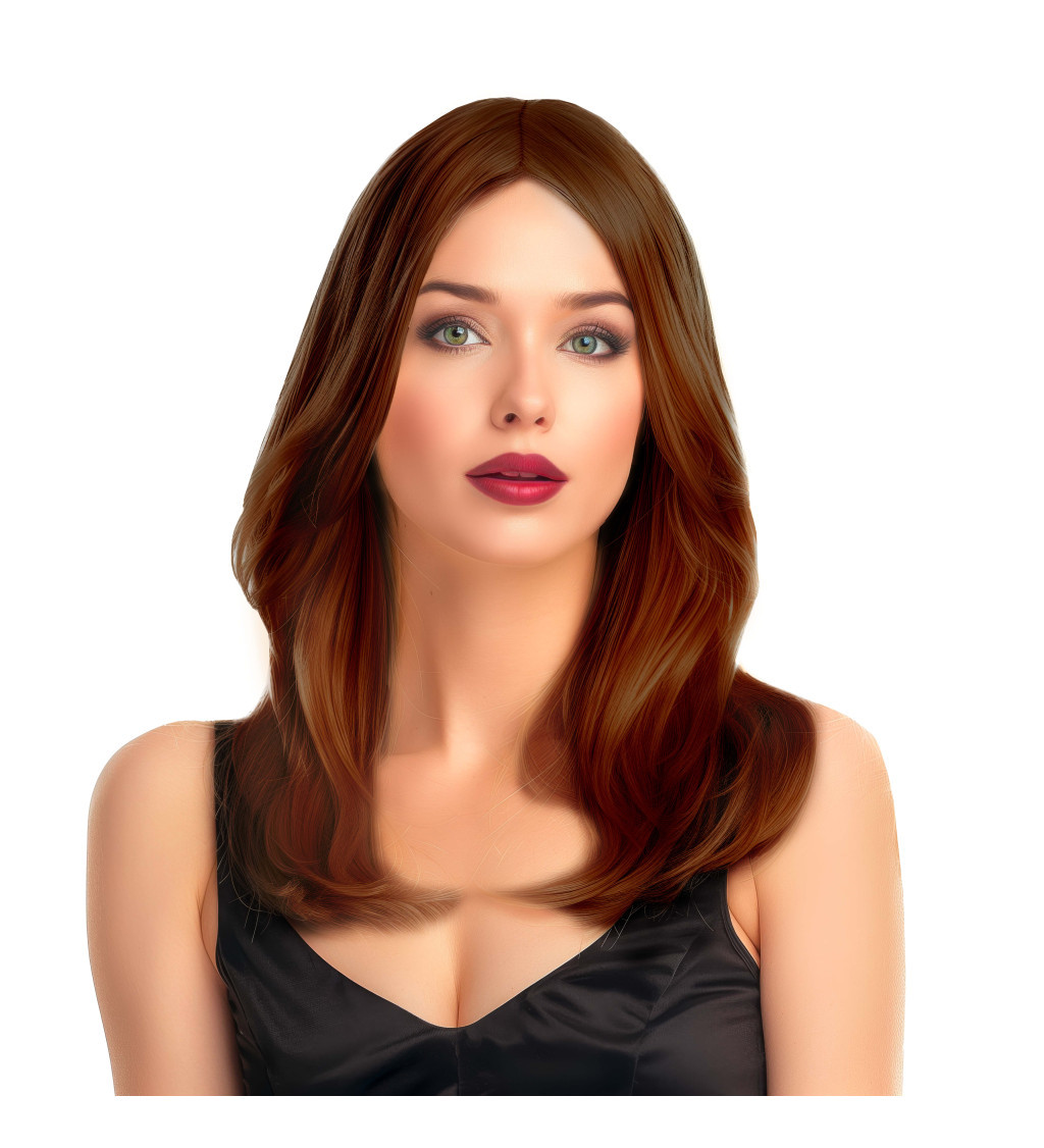 Dámská paruka Vlnitá hnědá