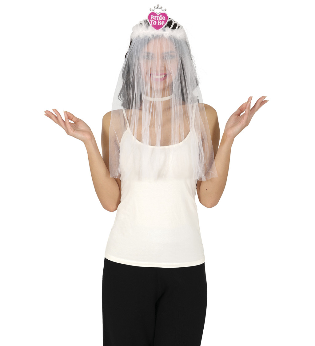Čelenka Bride to Be se závojem