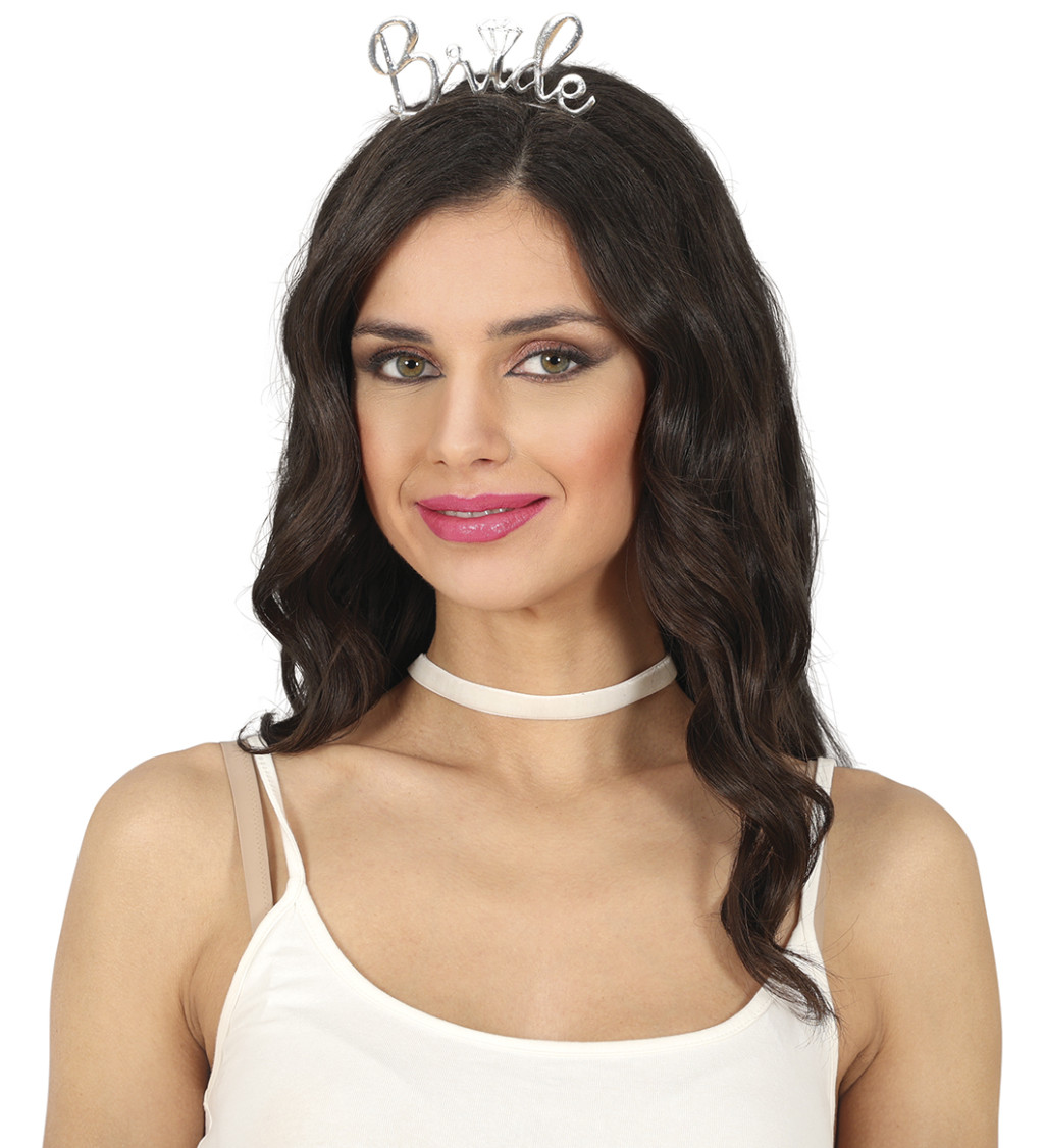 Stříbrná čelenka Bride pro nevěstu