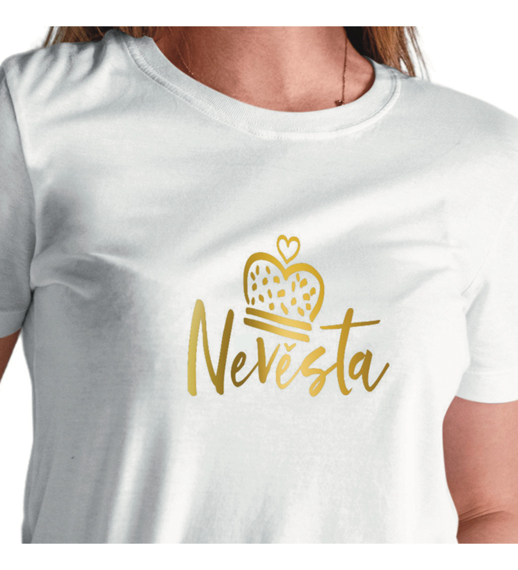 Dámské bílé tričko – Nevěsta koruna