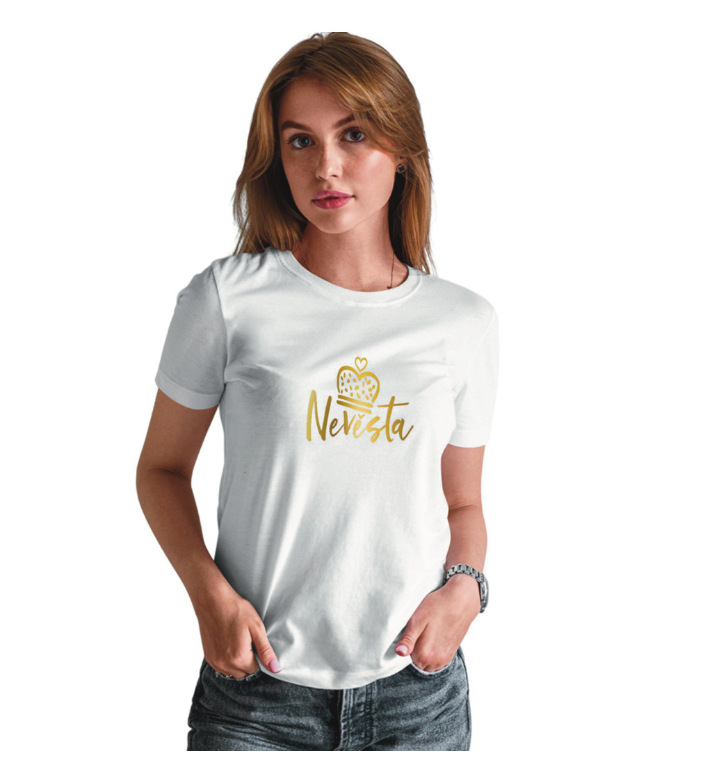 Dámské bílé tričko – Nevěsta koruna