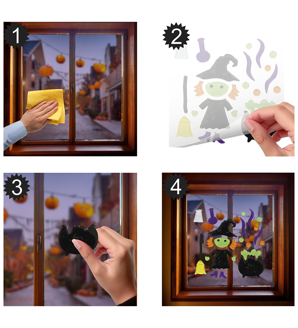 Magické okenní nálepky čarodějnic
