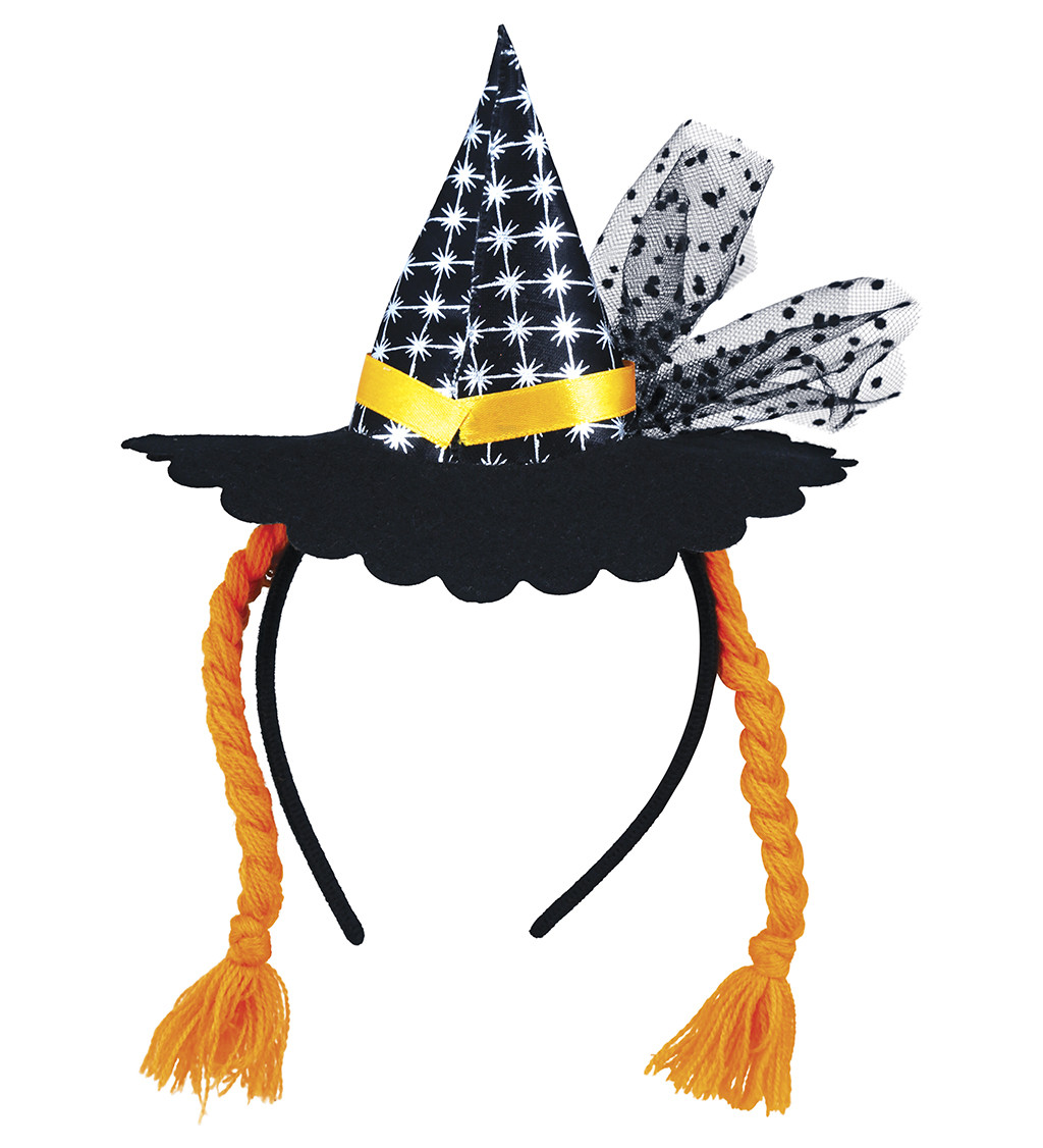 Mini klobouk s copánky na čelence