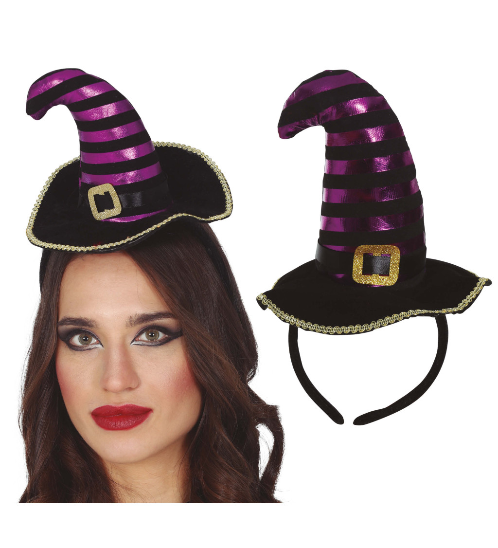 Mini klobouček čarodějnice na čelence