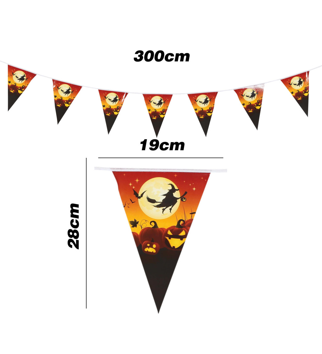 Magická vlaječková girlanda čarodějnic