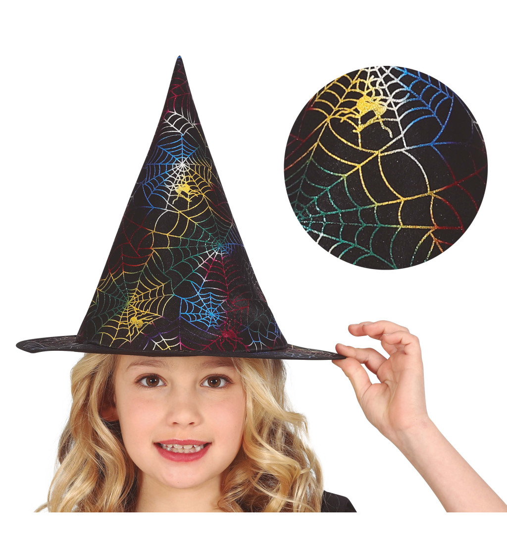 Klobouk pro malé čarodějky s pavučinou