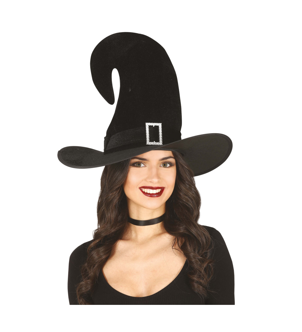 Stylový sametový klobouk čarodějky