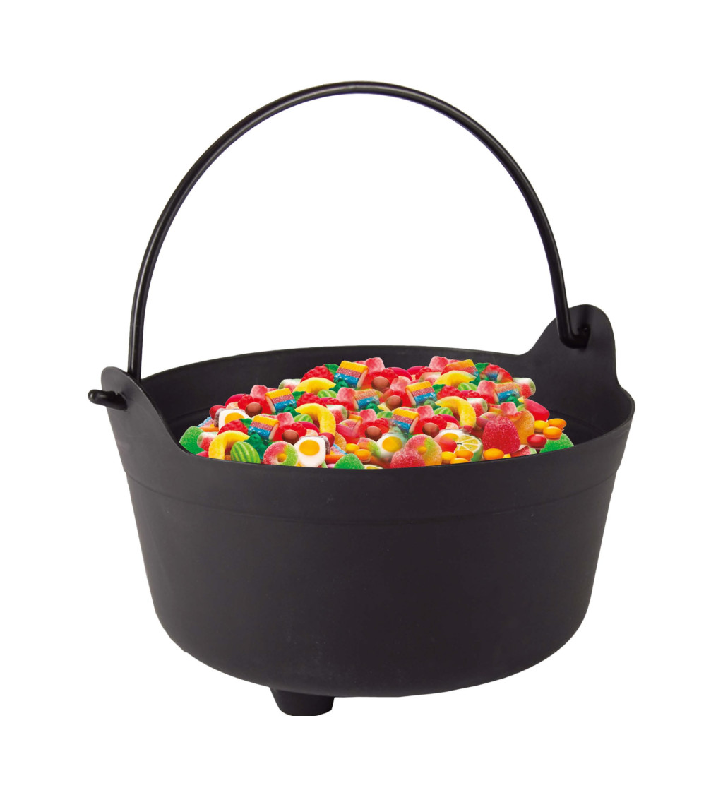 Dekorační černý kotlík 24 cm