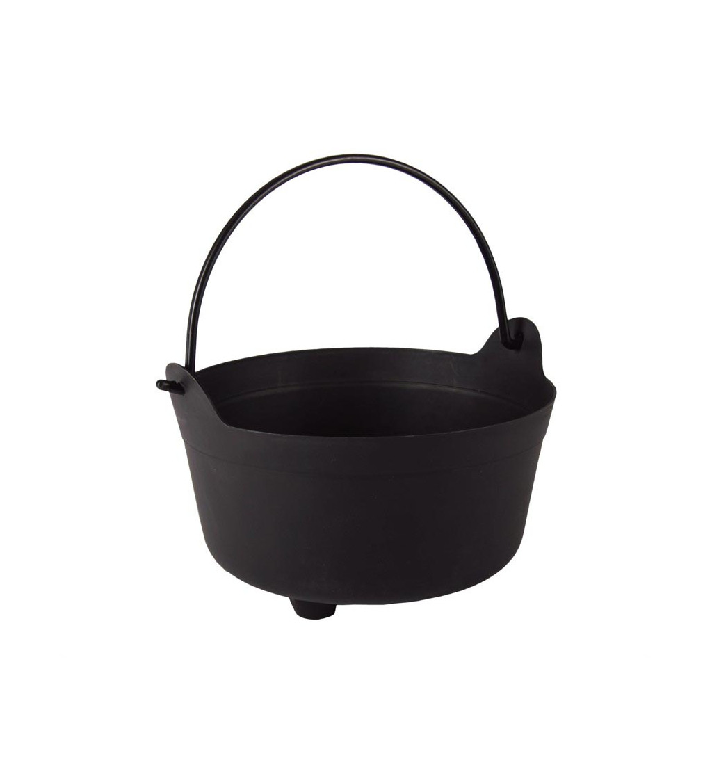 Dekorační černý kotlík 24 cm