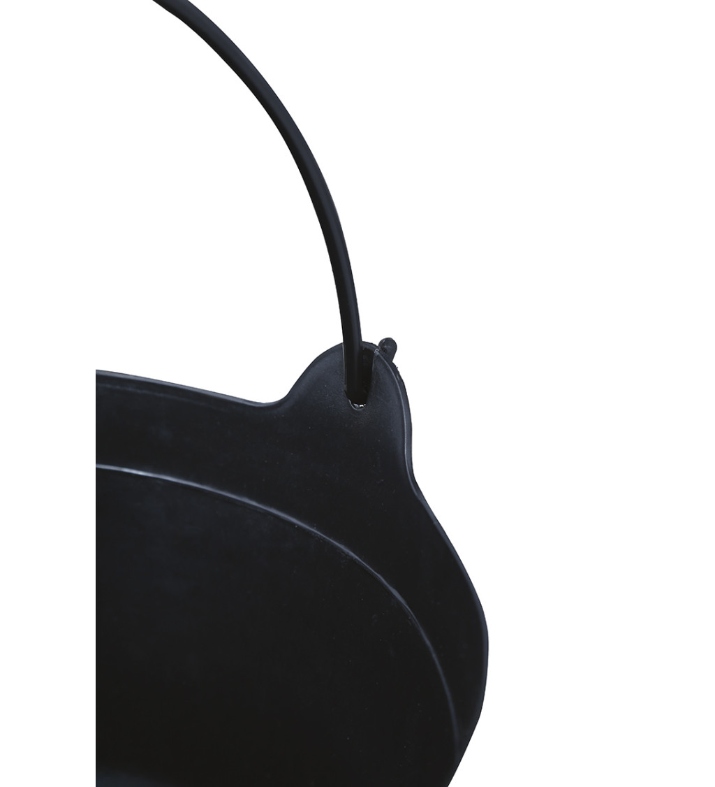 Dekorační černý kotlík 24 cm