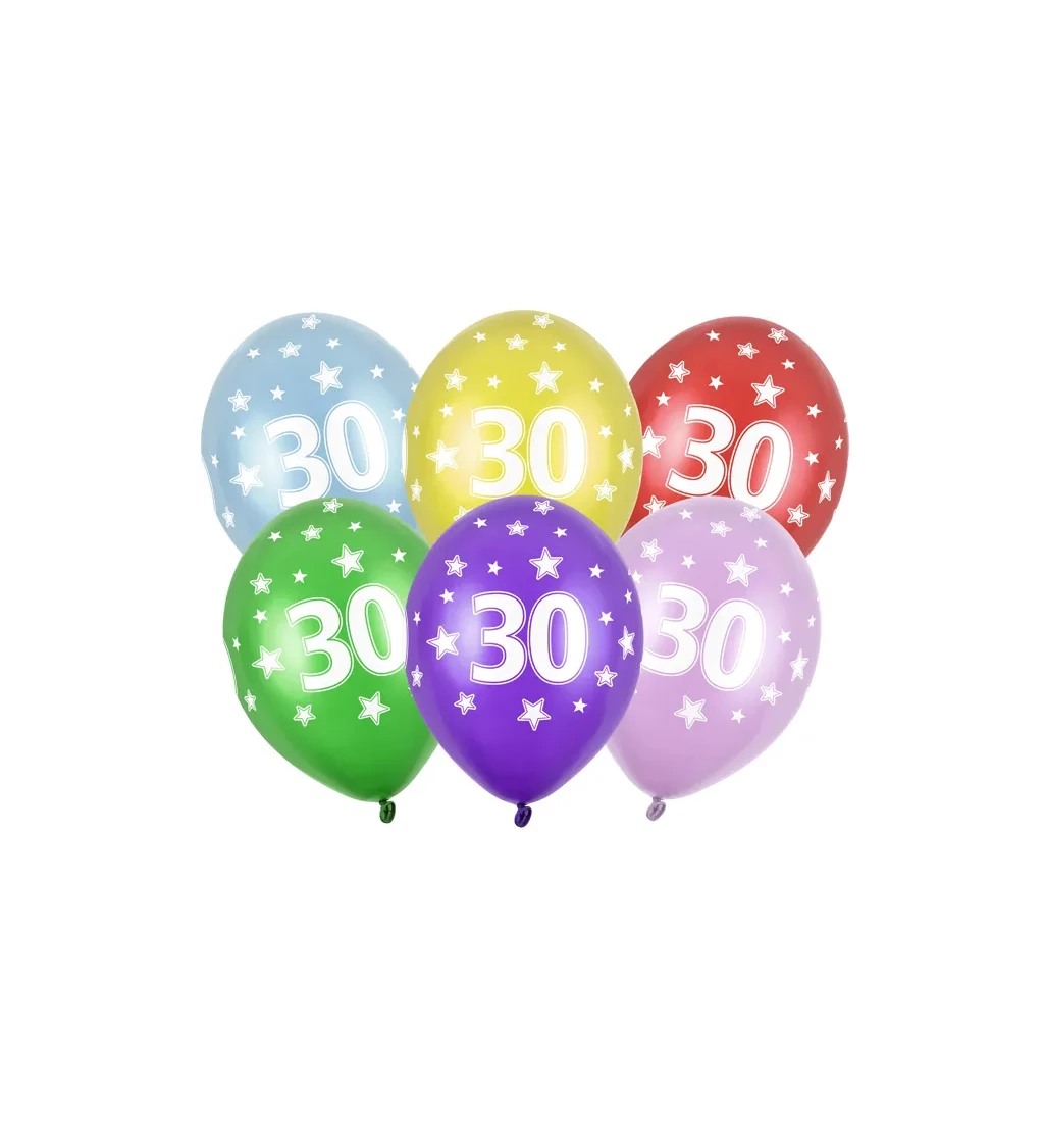 Barevný balónek 30 - 6 ks