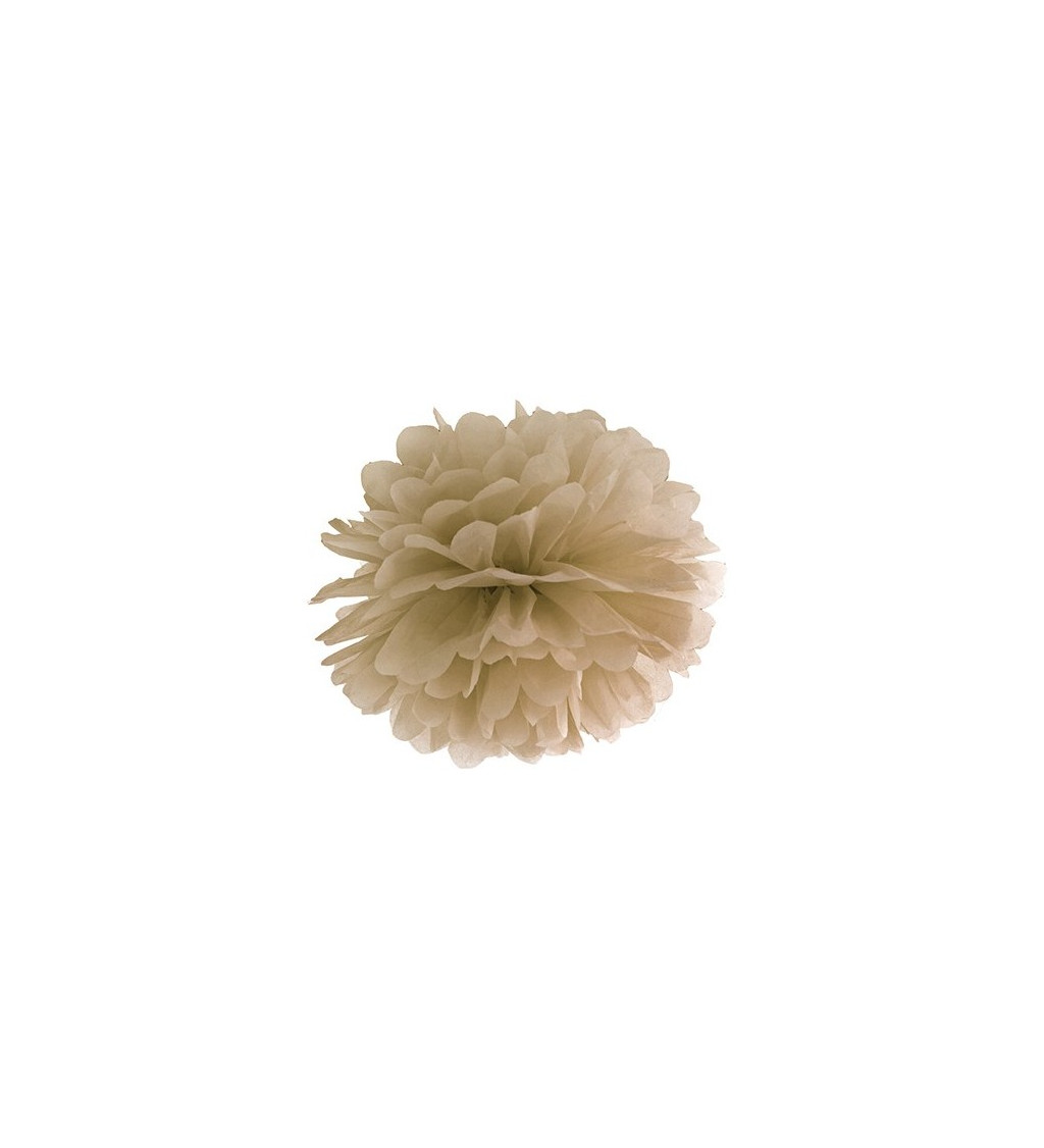 Dekorační pompom - béžový 1ks