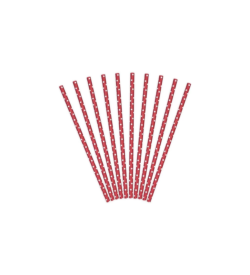 Červená brčka (puntíky)