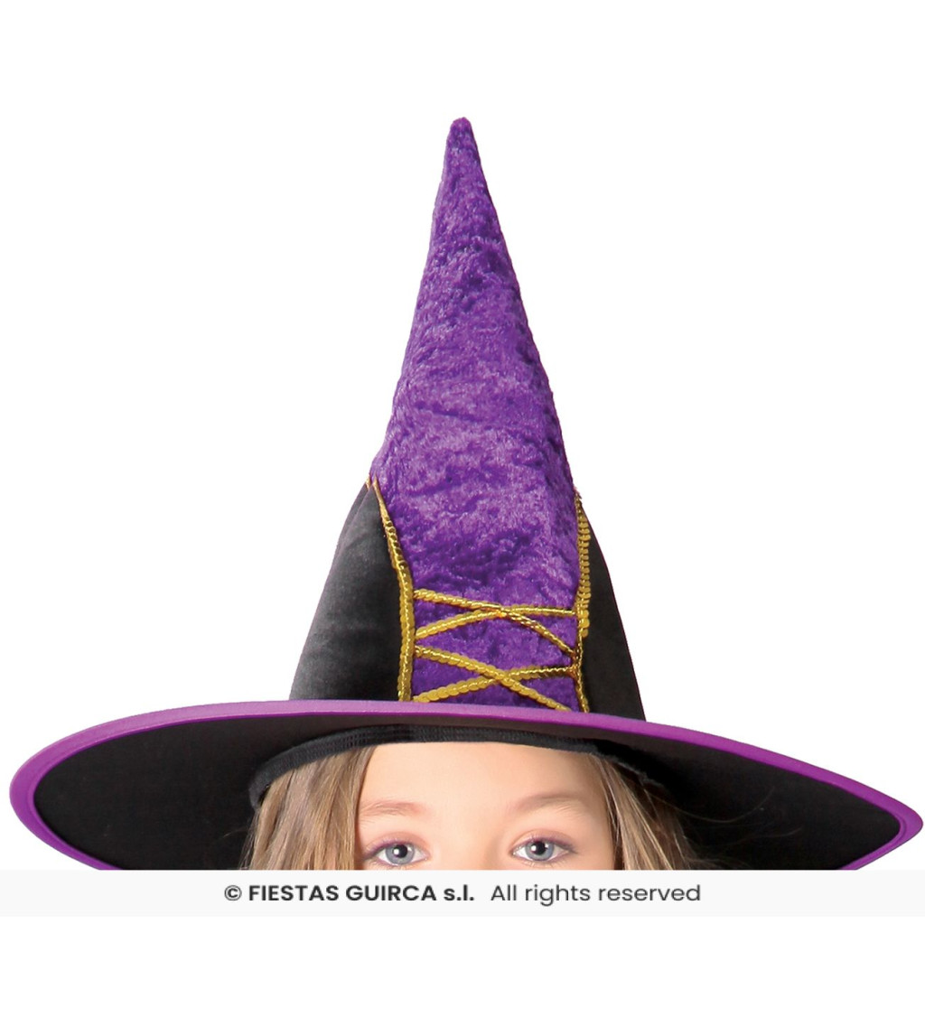 Dětský kostým čarodějnice ve fialové barvě