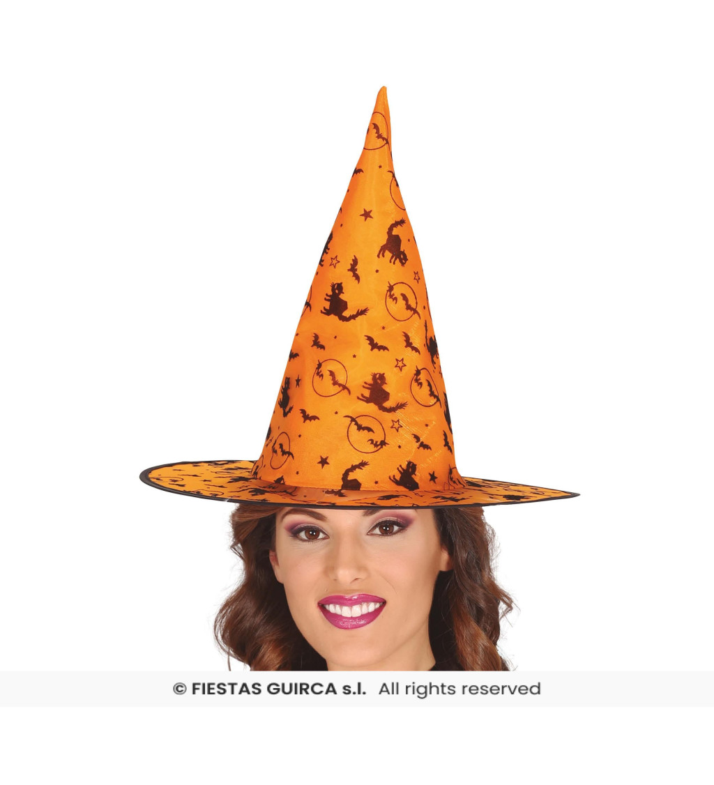 Oranžový klobouk pro čarodějnice