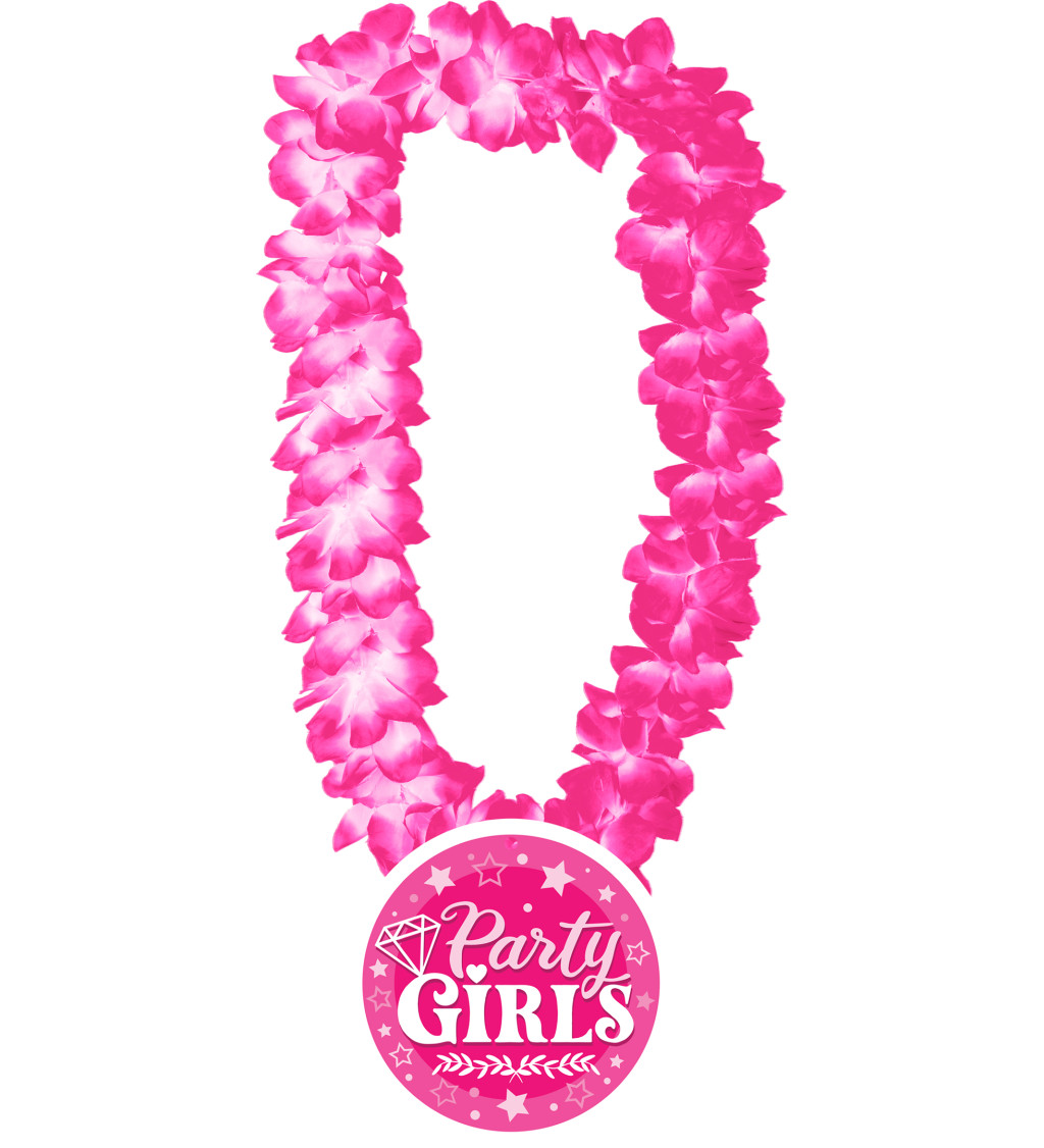 Růžový havajský věnec „Party Girls“