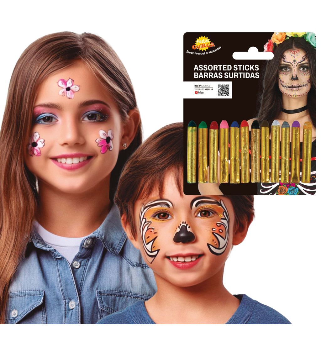 Sada barevných líčicích tužek