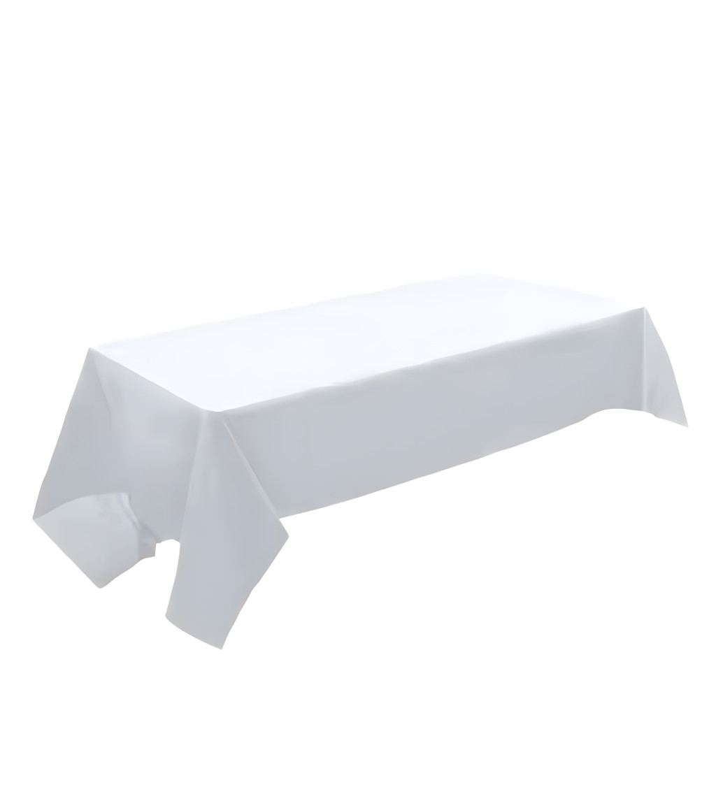 Praktický plastový ubrus bílý 137 × 274 cm