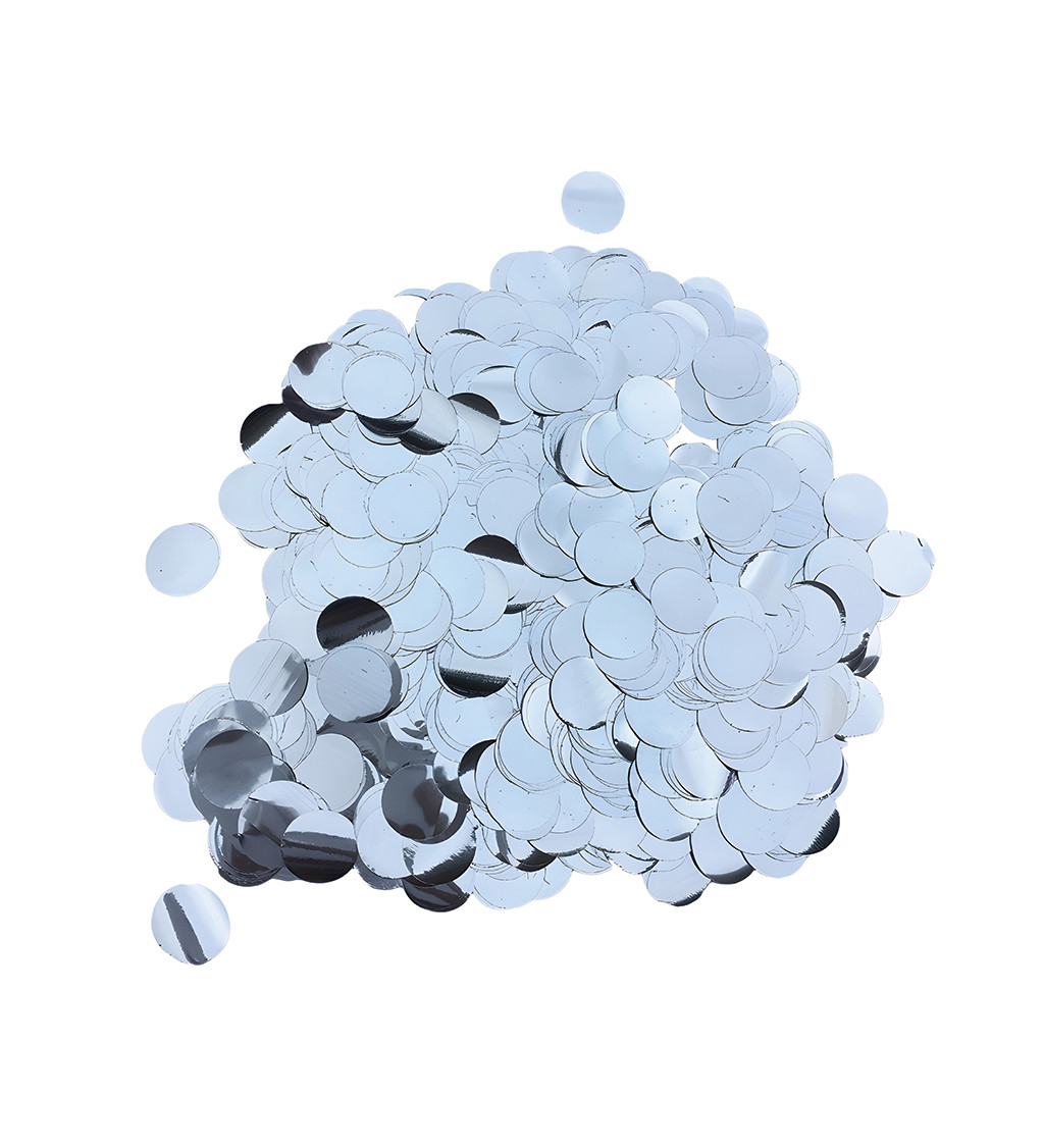 Metalické konfety – stříbrné