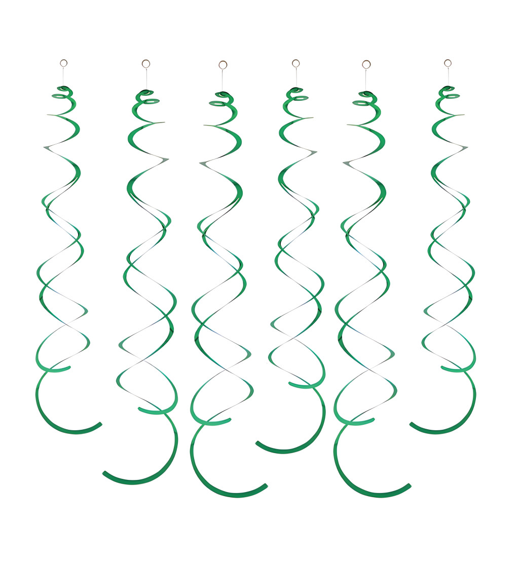 Zelené dekorační spirály – 6 ks, 14 cm