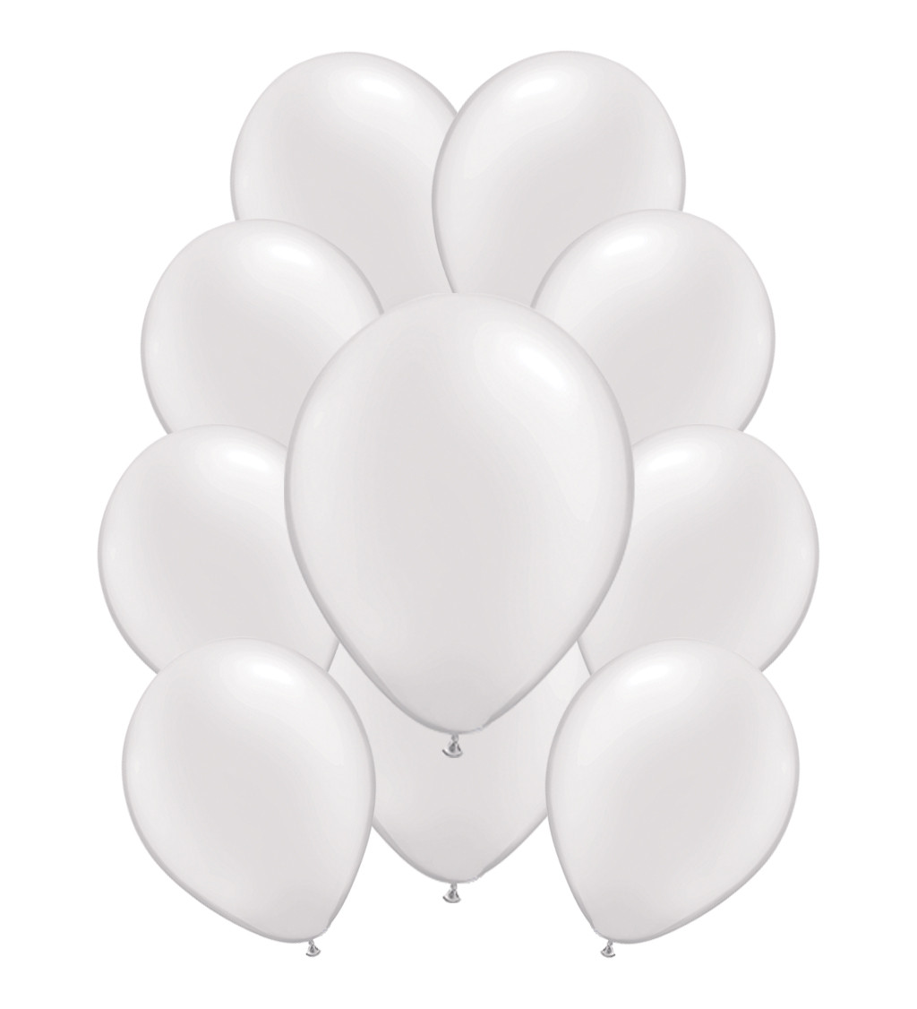 Latexové balónky metalické – bílé